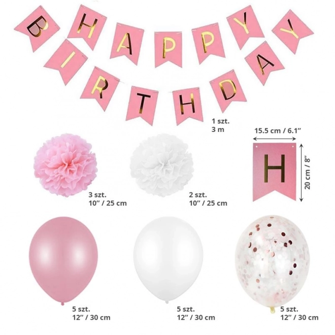 Decorazioni di compleanno per bambina - rosa