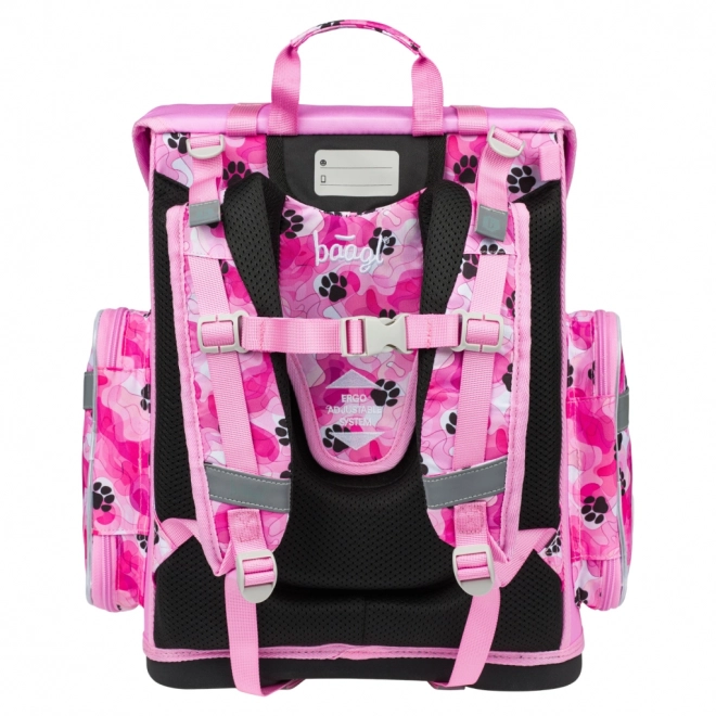 Set di articoli scolastici BAGGL Tlapky: zaino, astuccio e sacchetto