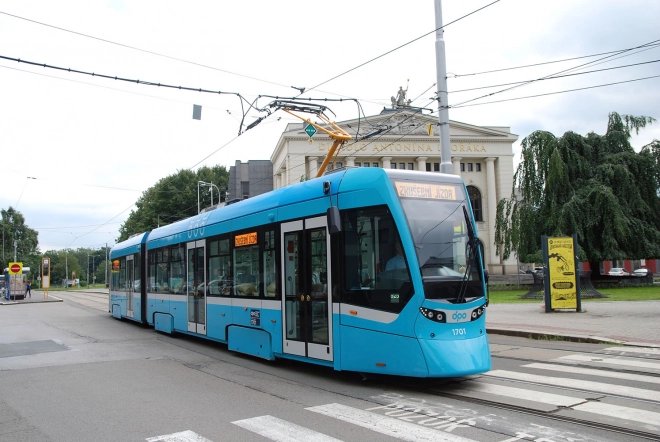 Tram moderna Ostrava blu 47 cm
