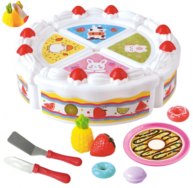 Torta di compleanno e frutta da tagliare di Woopie