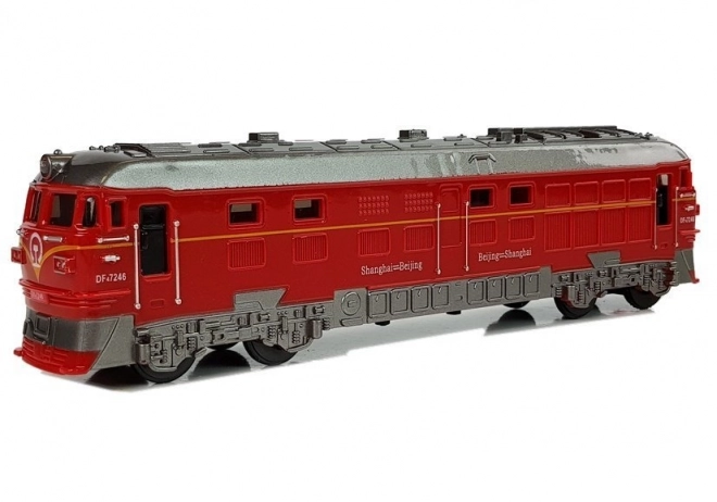 Treno giocattolo rosso con luci e suoni