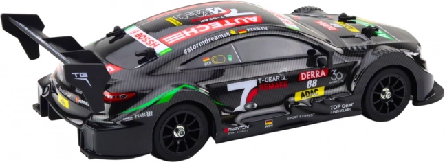 Auto da corsa telecomandato RC nero carbonio 30km/h 1:16