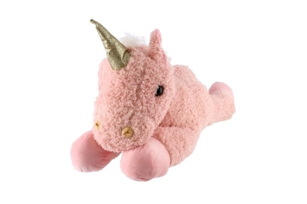 Unicorno di peluche rosa sdraiato 80 cm