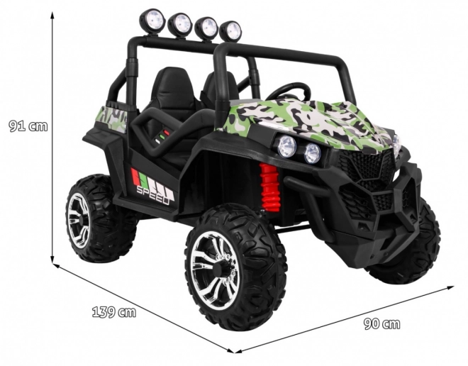 Veicolo Fuoristrada per Bambini Grand Buggy 4x4 con Mimetizzazione, Illuminazione LED e Radio MP3