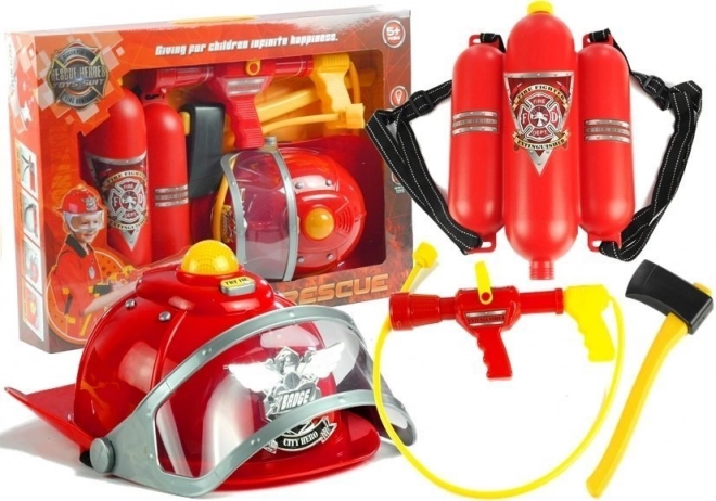 Set pompieri per bambini con casco e accessori