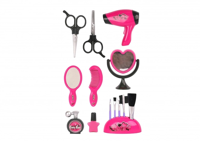 Set cosmetico con asciugacapelli 14 cm