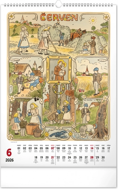 Calendario da parete Josef Lada 2026