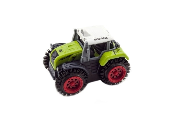 Trattore ribaltabile plastica 10cm colori assortiti a batteria