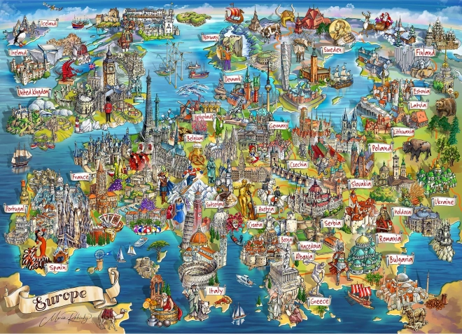 Puzzle Viaggio in Europa 1000 pezzi