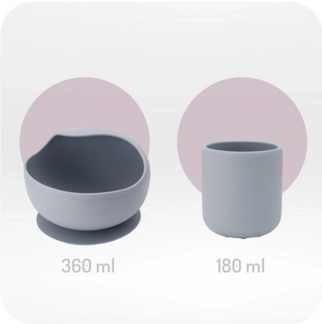 Set pasti di silicone per bambini MoMi Ami grigio