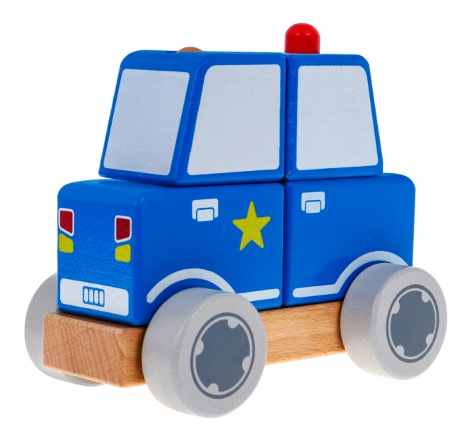 Automobilina in legno Polizia