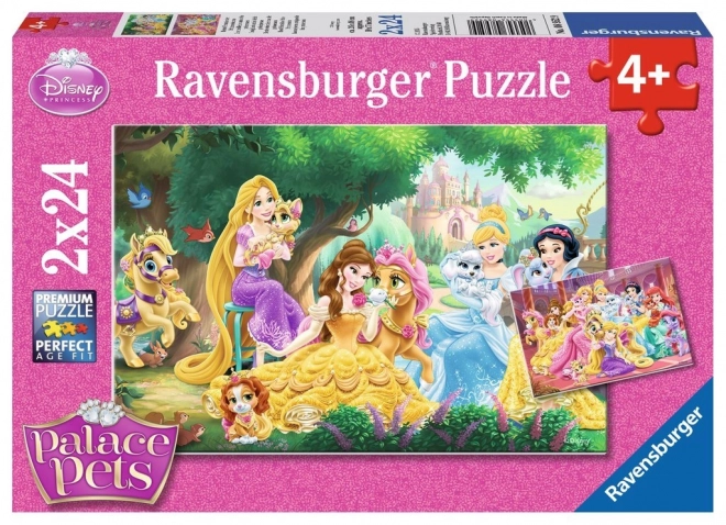 Puzzle Disney Principesse e i loro Animali Domestici 2x24 Pezzi Ravensburger