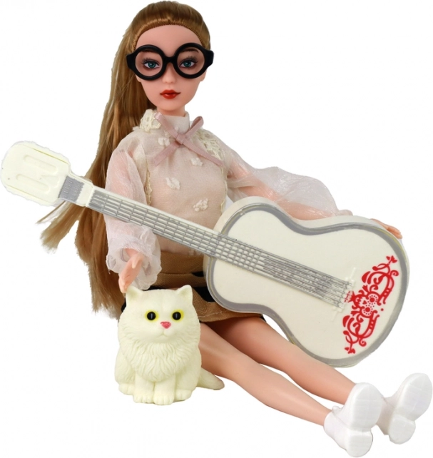 Divertimento musicale con chitarra bianca
