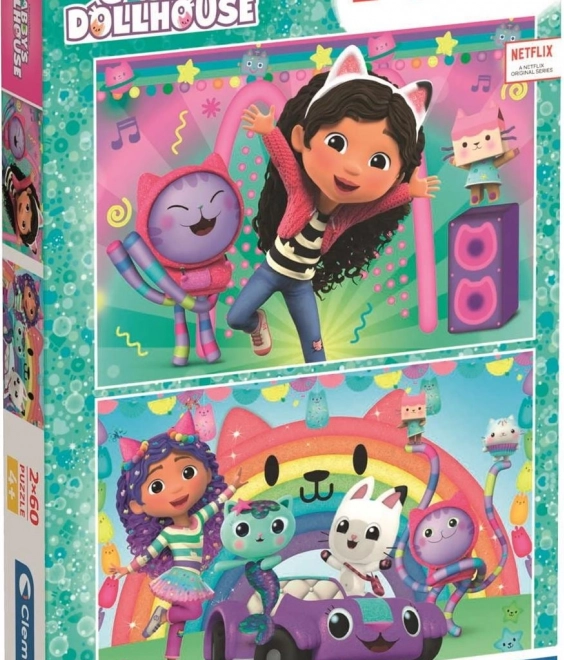 Puzzle Casetta magica di Gabby: Gioisci con noi 2x60 pezzi