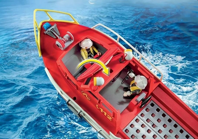 Set azione con barca dei vigili del fuoco Playmobil