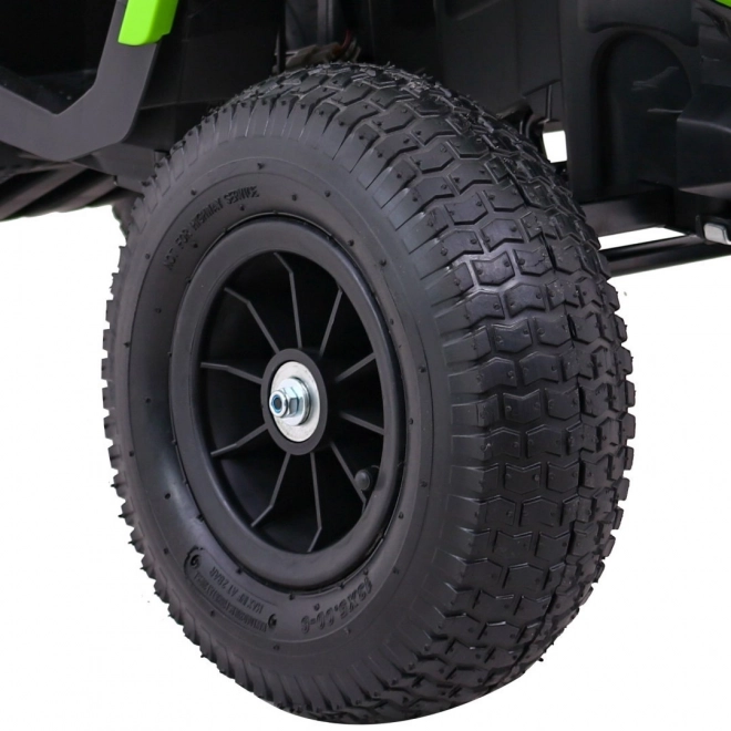Quad per bambini ATV Air batteria quad Nero-Verde + pneumatici gonfiabili + radio MP3 + avvio lento