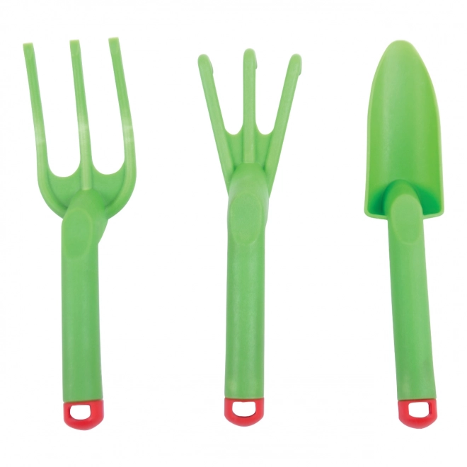 Set da giardinaggio in plastica verde 3 pezzi