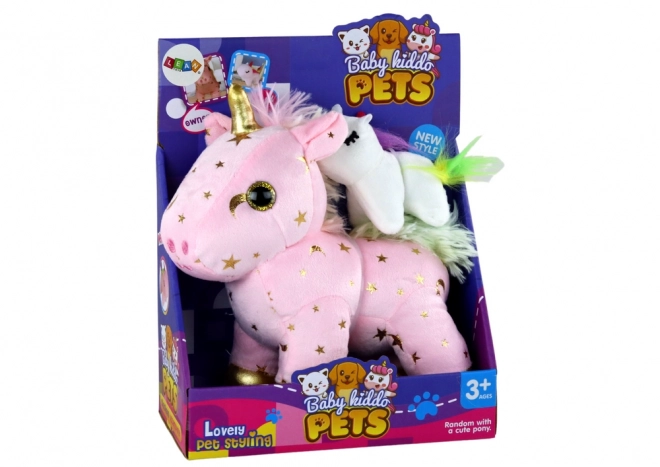 Unicorno Peluche Ninna Nanna Rosa con Stelle Set