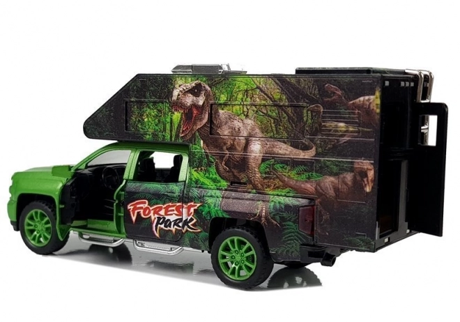 Camper con Dinosauri Verde