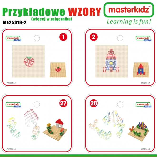 tavolo educativo in legno masterkidz con accessori stem e 563 blocchi