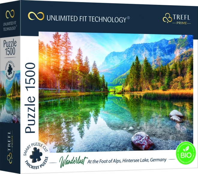 Puzzle TREFL Wanderlust: Ai piedi delle Alpi, Lago Hintersee, Germania 1500 pezzi
