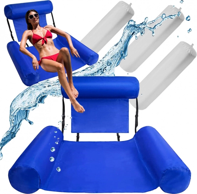 Poltrona galleggiante gonfiabile per piscina con schienale e rete
