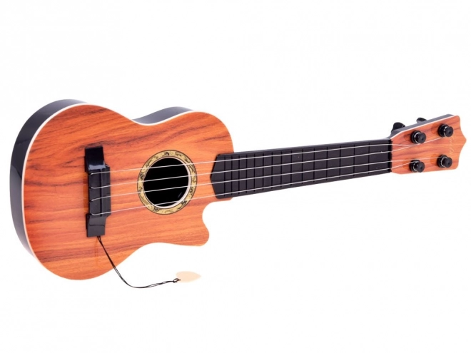 Chitarra a 4 corde per bambini con plettro – marrone scuro