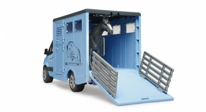 Camioncino Trasporto Animali MB Sprinter con Cavallo di Bruder