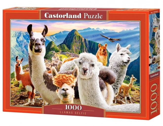 Puzzle selfie con lama a Macchu Picchu 1000 pezzi