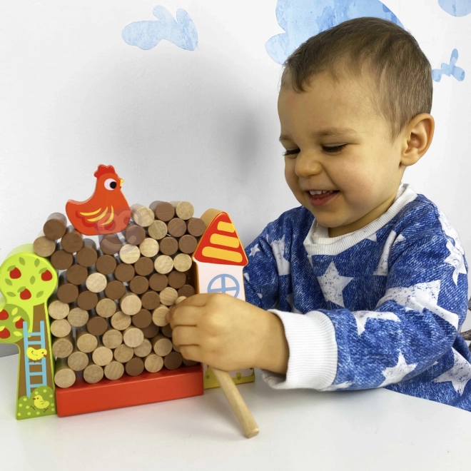 Gioco in Legno Caduta del Pulcino Fattoria Tooky Toy