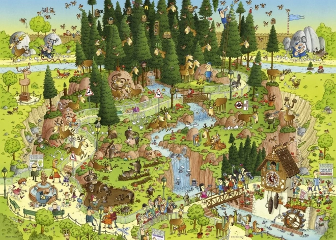 Puzzle Heye Zoo Pazza: Esposizione Foresta Nera 1000 pezzi