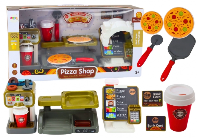 Set negozio pizza con registratore di cassa