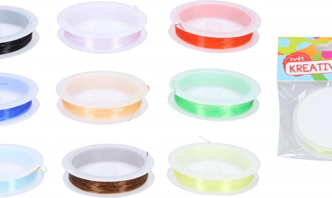 Cordino elastico colorato per perline 0,6 mm, 7 m (9 colori)