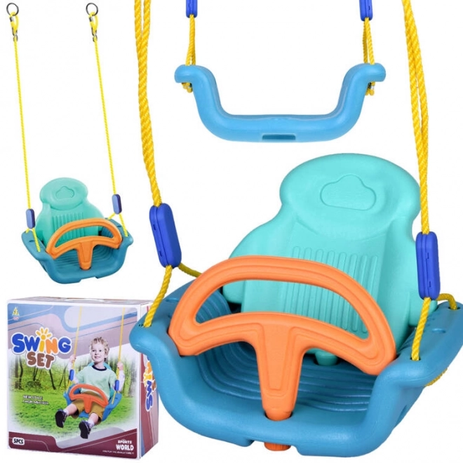 Altalena comfort per bambini con barriera di protezione