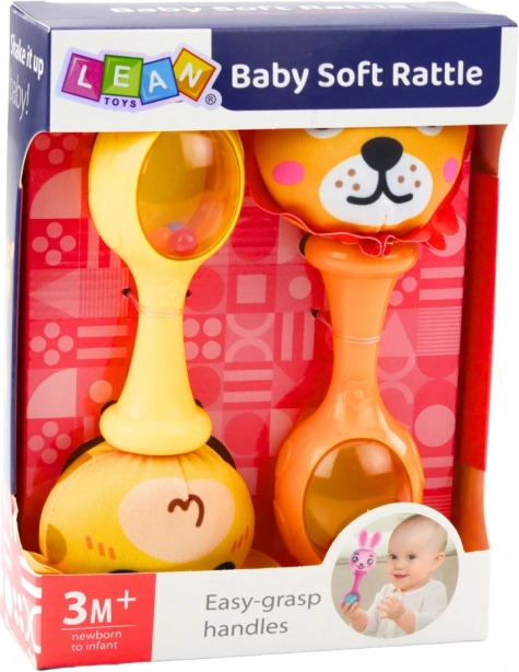 Set di sonagli con pallina morbida con motivi di leone e giraffa
