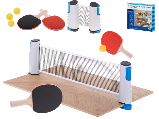 Set da ping pong con racchette e rete estensibile