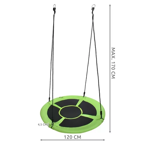 Altalena Nido di Cicogna 120cm verde-nero 23515