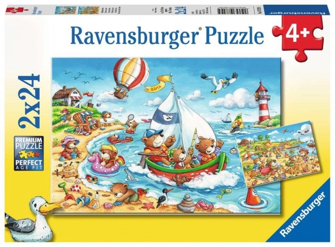 Puzzle Vacanze al Mare Ravensburger 2x24 Pezzi