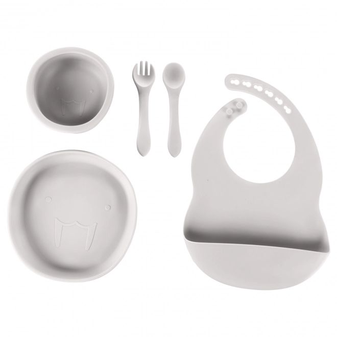 Set pappa in silicone per bambini grigio colomba