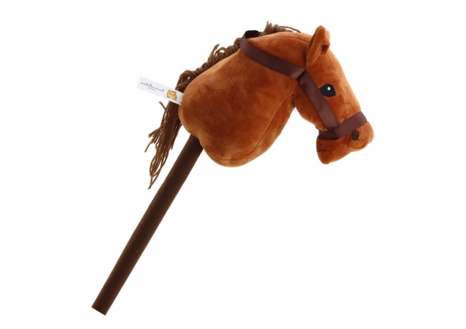 Cavallo Di Peluche Con Bastone Hobby Horse Marrone Con Suoni