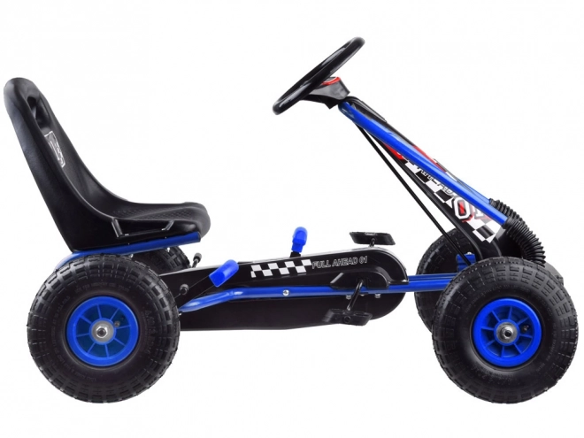 Gokart Formula 01 con ruote gonfiabili in gomma – blu