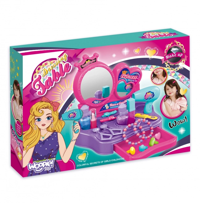 Toeletta da bambina con set di bellezza 18 pezzi