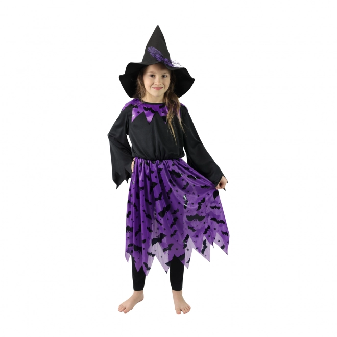 Costume Strega Bambina con Pipistrelli e Cappello