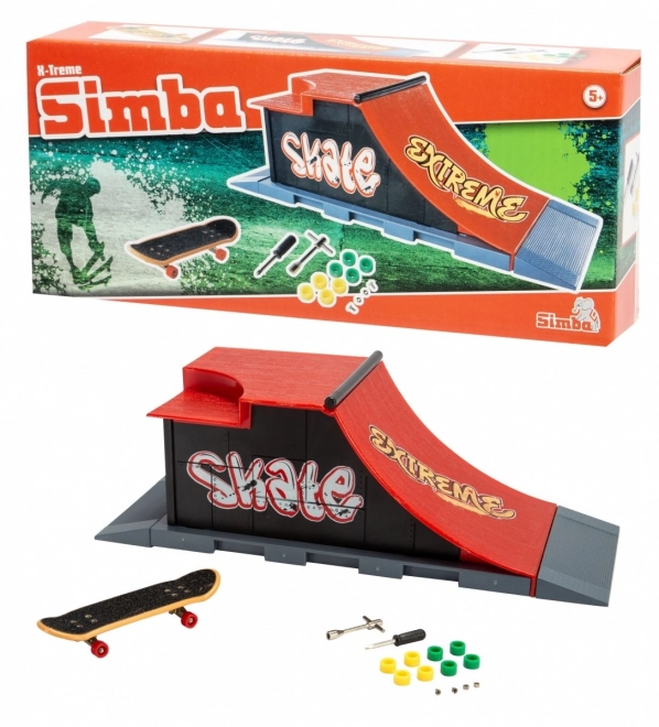 Mini skateboard con rampa Extreme Simba