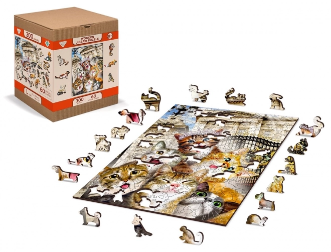 Puzzle in legno Gattini a Londra 2in1, 300 pezzi