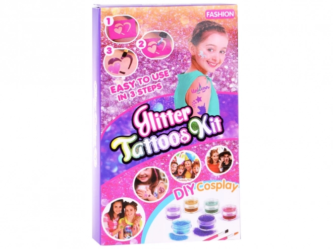 Set per Tatuaggi Glitter per Bambini 24 Colori