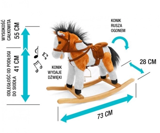 Cavallo a dondolo marrone scuro Łatek