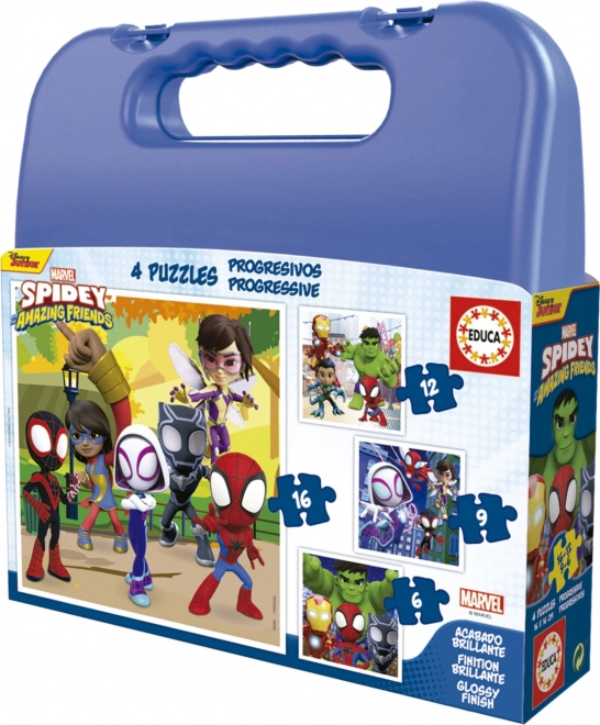 Puzzle di educa con Spidey e i suoi fantastici amici in valigetta