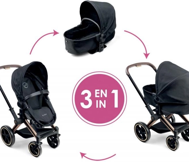 Passeggino per bambole Cybex 3 in 1 nero