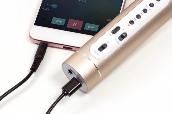 Microfono karaoke con Bluetooth argento – Argento